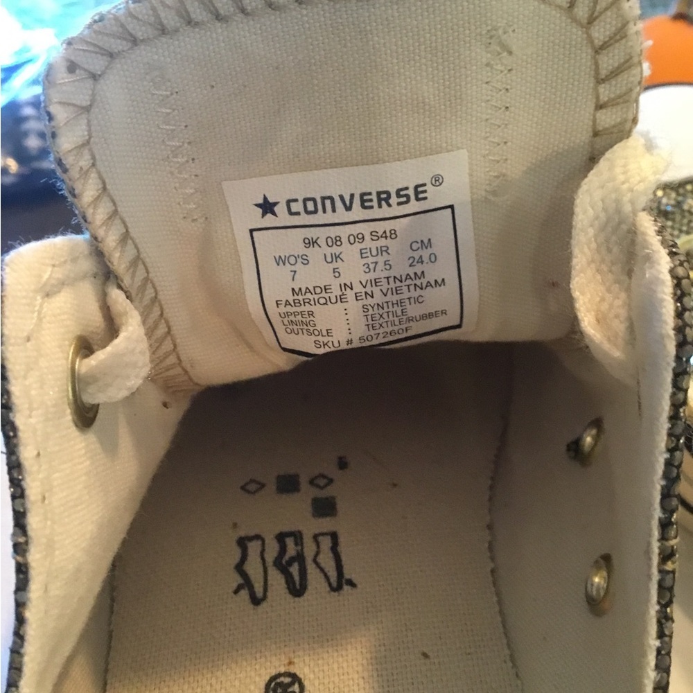 Converse Gold Sparkle Women’s Size 7 - Picture 3 of 7
